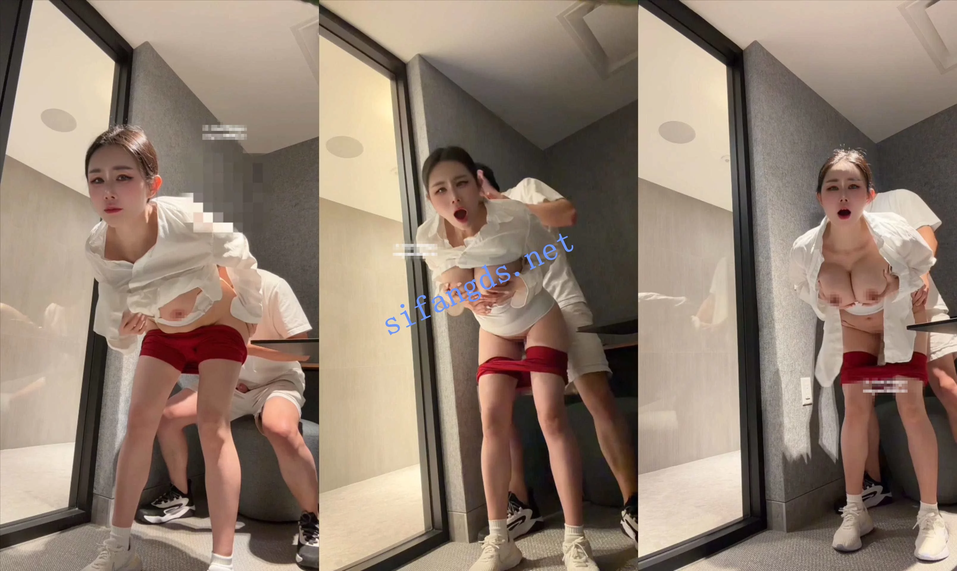 汐梦瑶 《玻璃临时休息房》做爱被偷看立马吓得提裤子 图 06