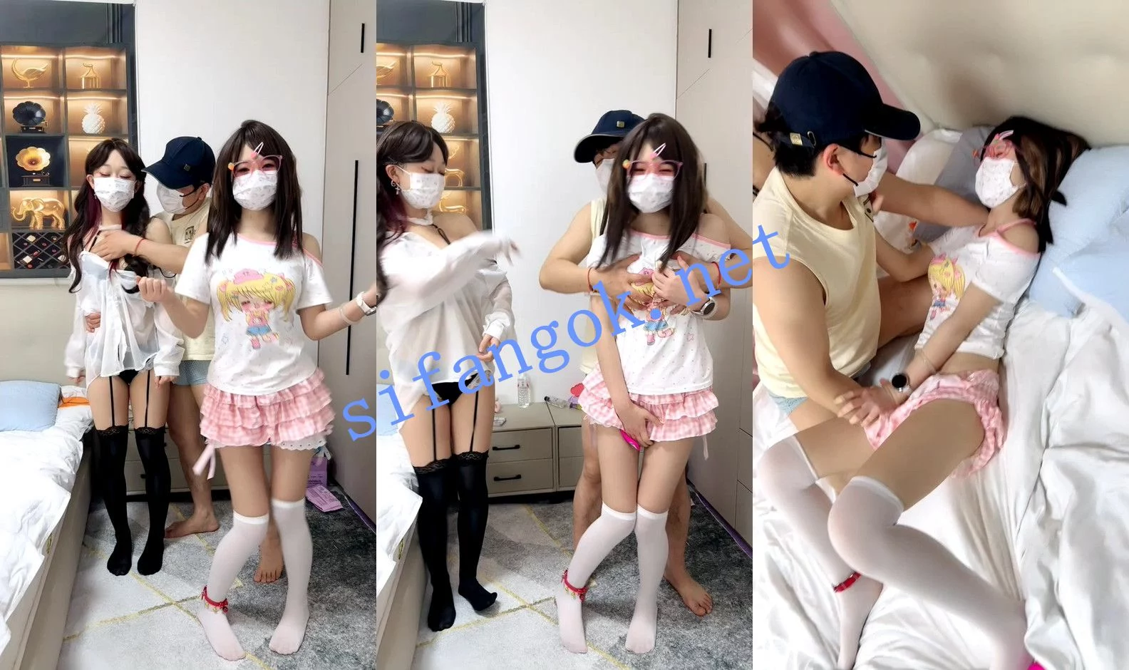 ⚡ 幼水若若 两个漂亮懵懂的小太妹被带到酒店玩双飞!~ 图 09