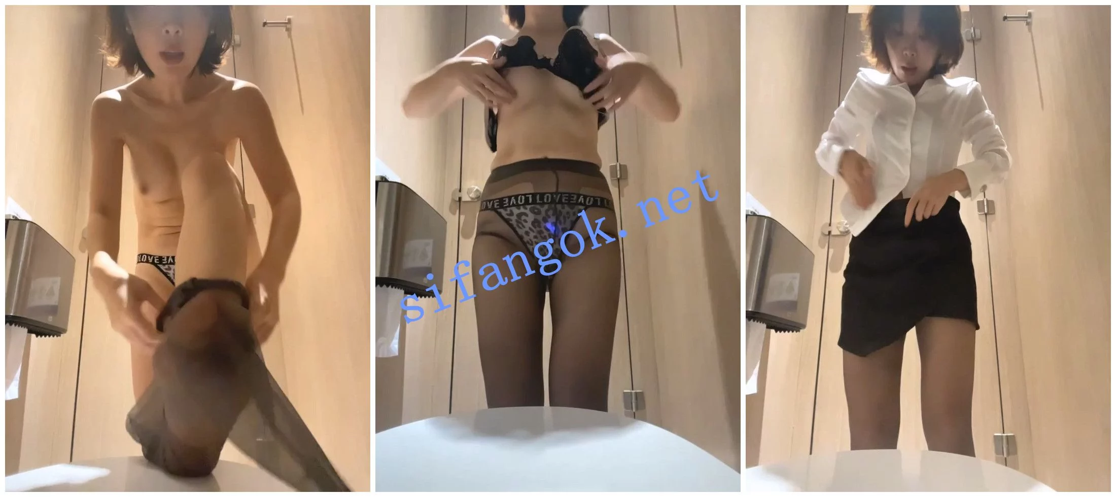 ST开票大秀 短发御姐公共卫生间自慰结束跳弹赛B Zoe-520 图 03