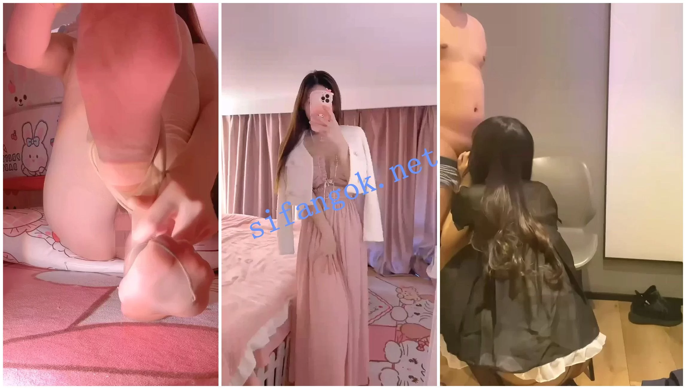 快手福利 黑丝御姐 小萌子 性爱XO口交女仆装 图 02